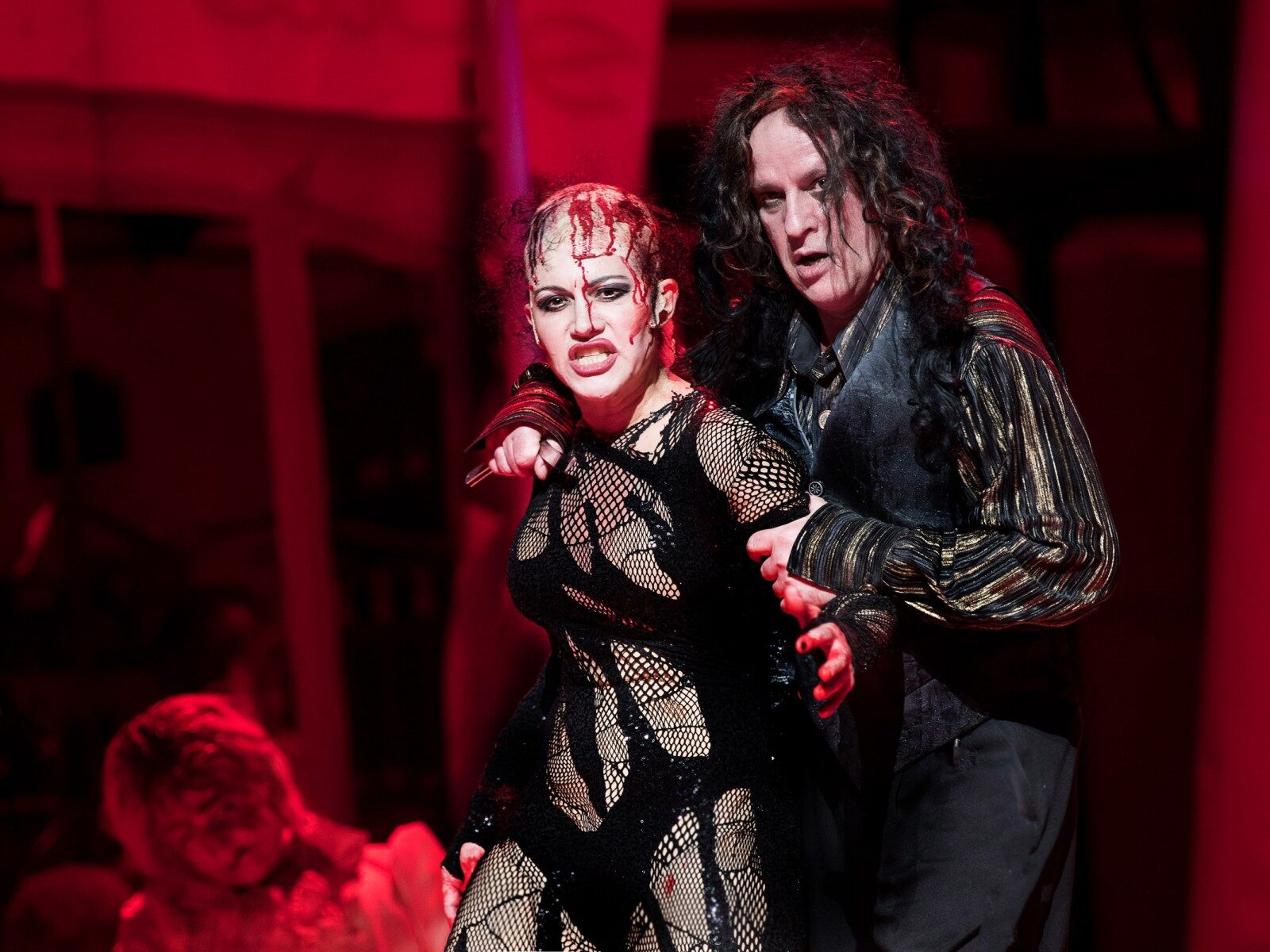 Katharina Schutza (Mrs. Lovett), Gerd Vogel (Sweeney Todd) &copy; Falk Wenzel