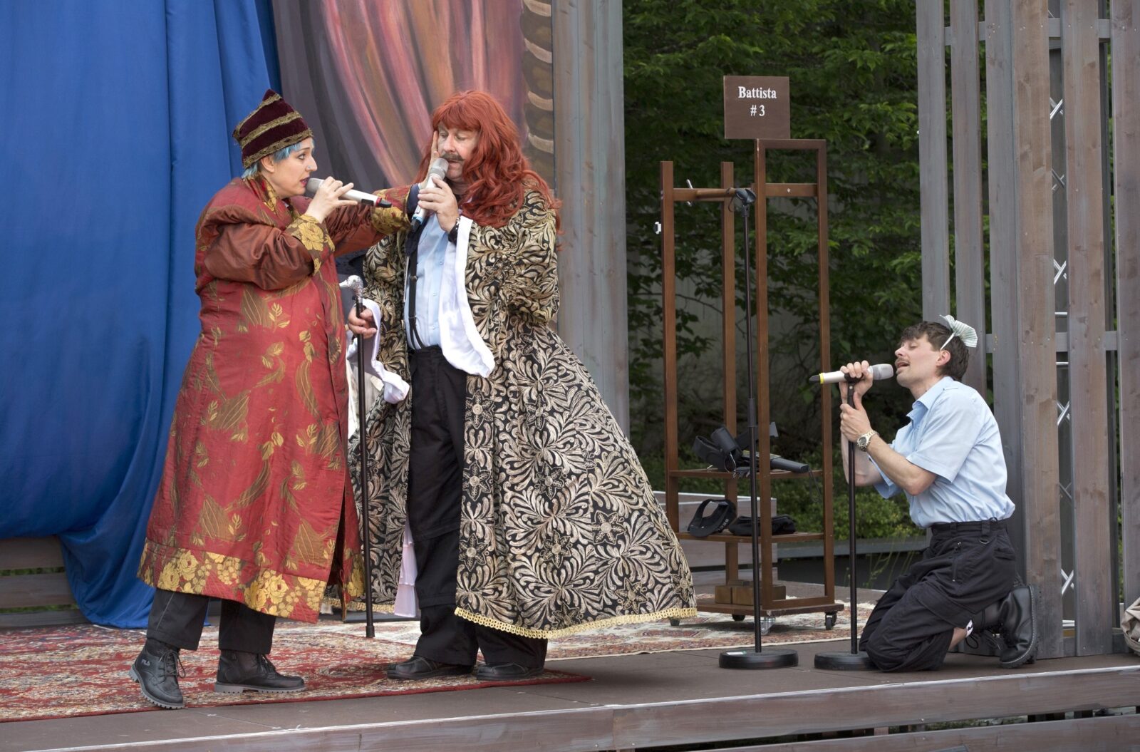 Cornelia Löhr (Anne als Battista), Ralf Hocke (Klaus als Katharina), Maurice Daniel Ernst (Jochen) &copy; Harald Dietz