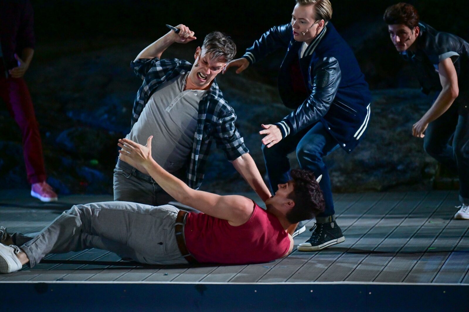 Nico Schweers (Riff), Manuel Nobis (Bernardo), Bosse Vogt (Tony), Christoph Loebelt (Diesel) I&copy; Florian MIedl