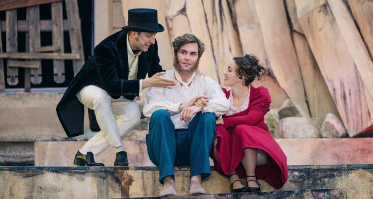 Felix Heller (Carl Gustav Carus), Daniel Tille (Caspar David Friedrich), Florentine Beyer (Caroline Friedrich) © Robert Jentzsch