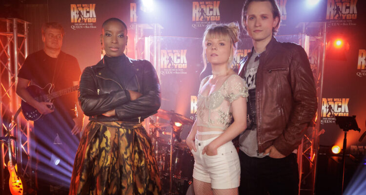 Kasper Nilsson (Galileo), Isabel Waltsgott (Scaramouche) und Aisata Blackman (Killerqueen) beim Presse-Event zur Castbekanntgabe von "We Will Rock You" &copy; Jan Potente